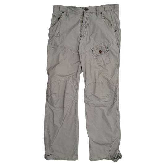 Mens Grey G Star Raw Baggy Cargo Trousers