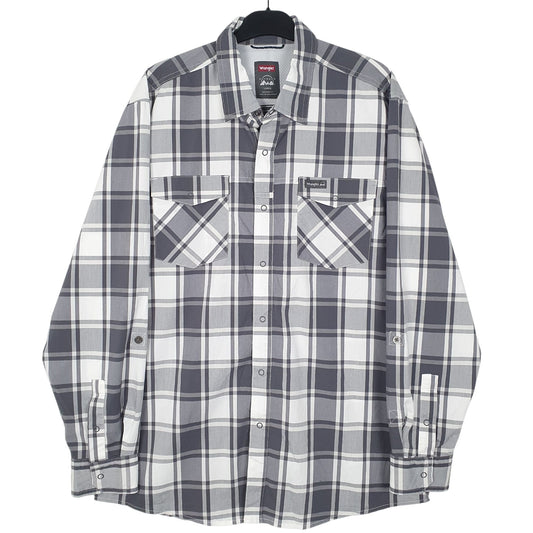 Mens Grey Wrangler Outdoor Long Sleeve Shirt