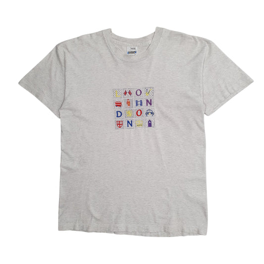 Mens Grey Screen Stars Single Stitch Vintage 90s Short Sleeve T Shirt