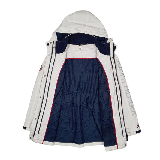 Womens White Tommy Hilfiger Hooded Coat