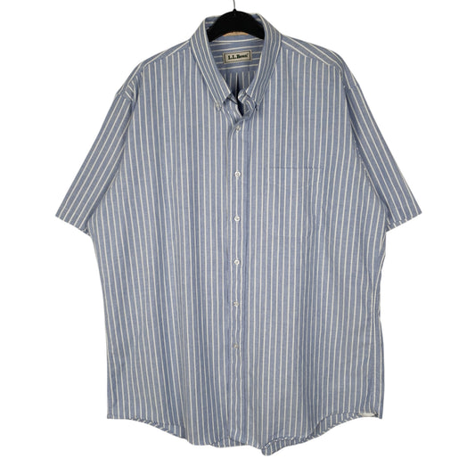 Mens Blue L.L.Bean Vintage 80s Made In USA Short Sleeve Shirt