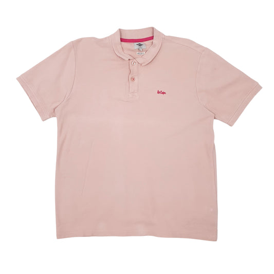 Womens Pink Lee Cooper Short Sleeve Polo Shirt