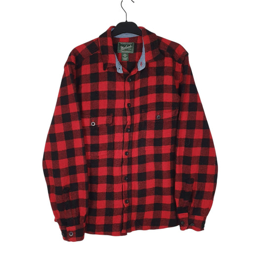 Mens Red Woolrich Thick Whacket Long Sleeve Shirt