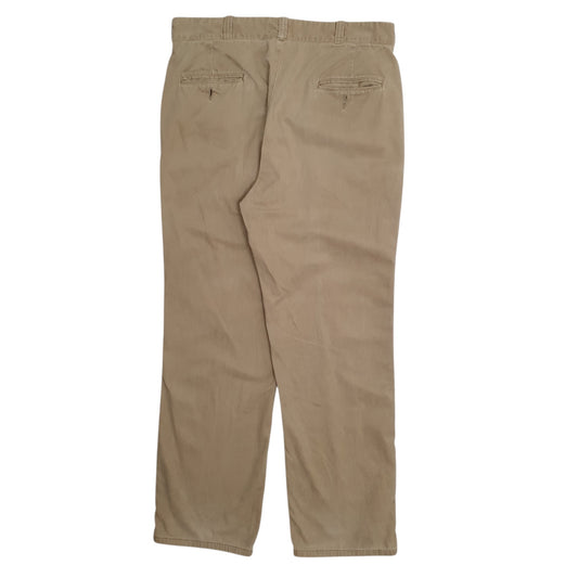Mens Beige Polo Ralph Lauren Vintage 80s Made In USA Trousers