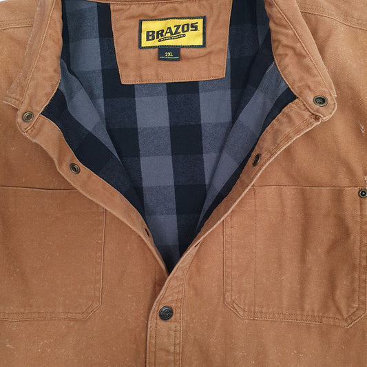 Mens Tan Brazos Chore Fleece Lined Coat
