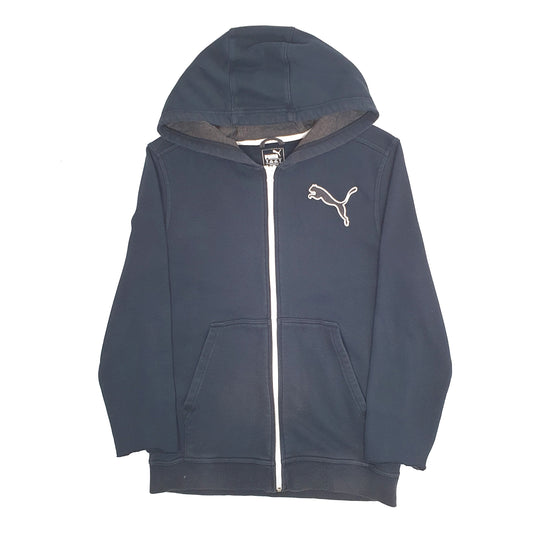 Mens Navy Puma Hoodie Full Zip Jumper