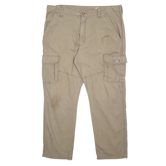 Mens Brown Wrangler Cargo Trousers