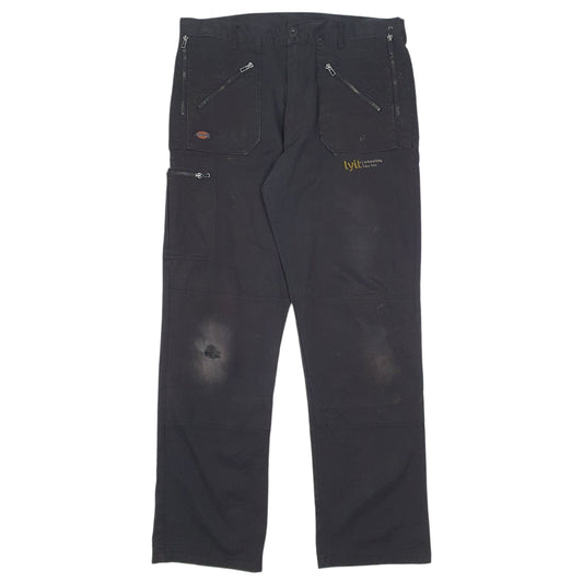 Mens Black Dickies Workwear Chino Trousers