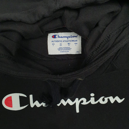 Mens Black Champion Hoodie Jumper