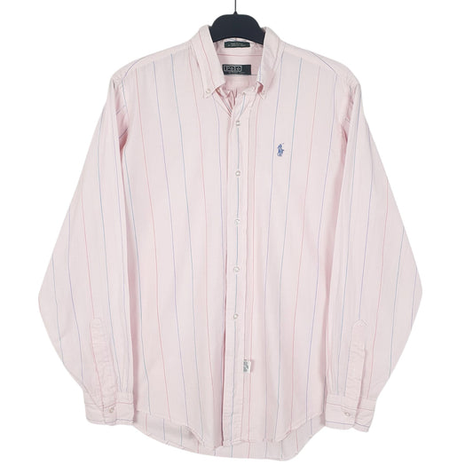 Mens Pink Ralph Lauren Vintage 90s Made In USA Long Sleeve Shirt