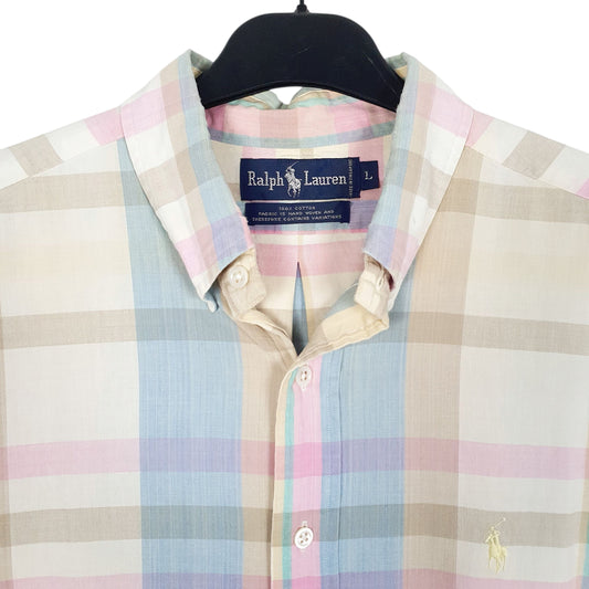 Mens Cream Ralph Lauren Vintage 90s Shirt