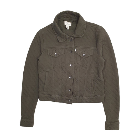 Womens Green Levis Quilted Full Zip Coat
