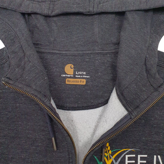 Womens Grey Carhartt Relaxed Fit Quarter Zip Jumper