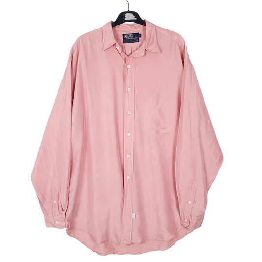 Mens Pink Polo Ralph Lauren Vintage Made In USA Long Sleeve Shirt