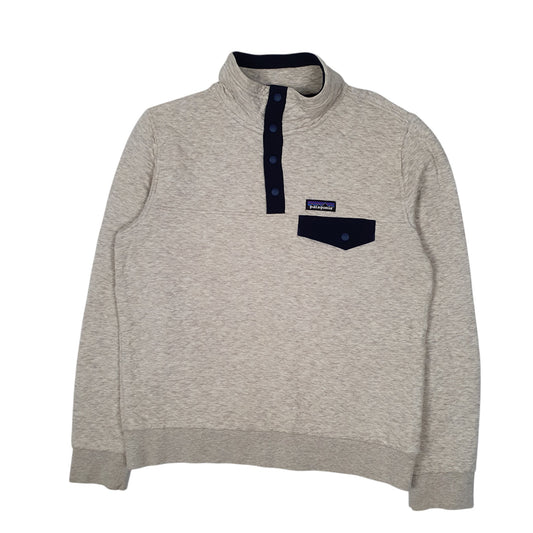 Mens Grey Patagonia Organic Snap T Quarter Zip Jumper