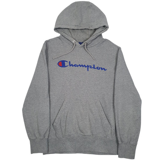 Womens Grey Champion Spellout Hoodie Jumper