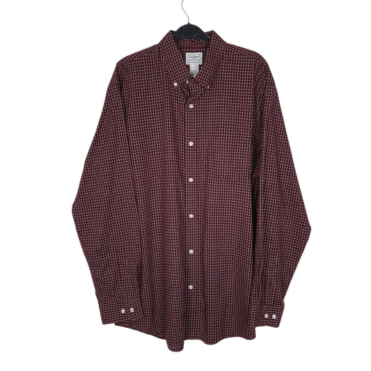 Mens Burgundy L.L.Bean Long Sleeve Shirt