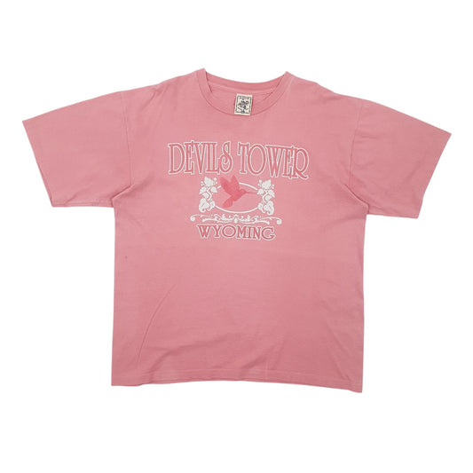 Mens Pink Alore Single Stitch Vintage 90s Short Sleeve T Shirt