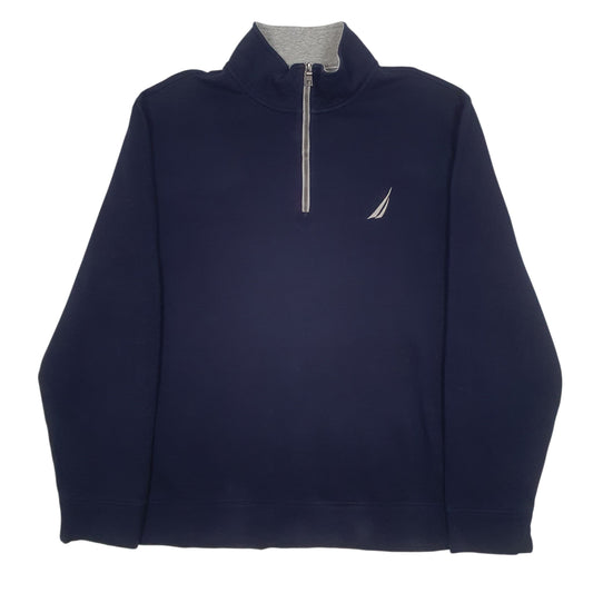 Mens Navy Nautica Quarter Zip Jumper