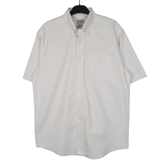 Mens White L.L.Bean Short Sleeve Shirt
