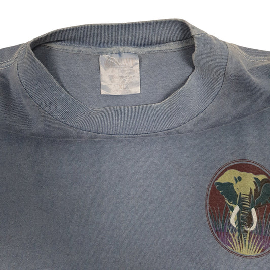 Mens Blue WWF Single Stitch Vintage 90s Nature Wildlife T Shirt