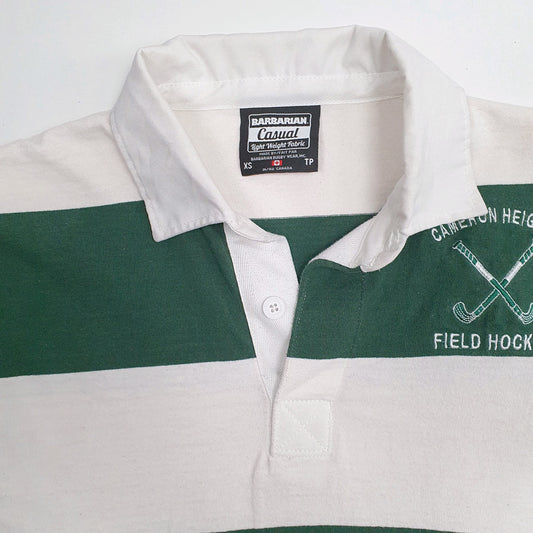 Mens Green Barbarian Rugby Hoodie Polo Shirt