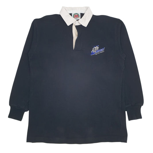 Mens Black Barbarian Impact Montreal Long Sleeve Polo Shirt