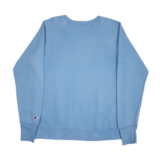 Mens Blue Champion Spellout Crewneck Jumper