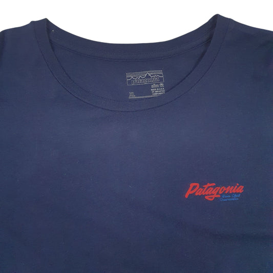 Mens Navy Patagonia Slim Fit Made In USA T Shirt