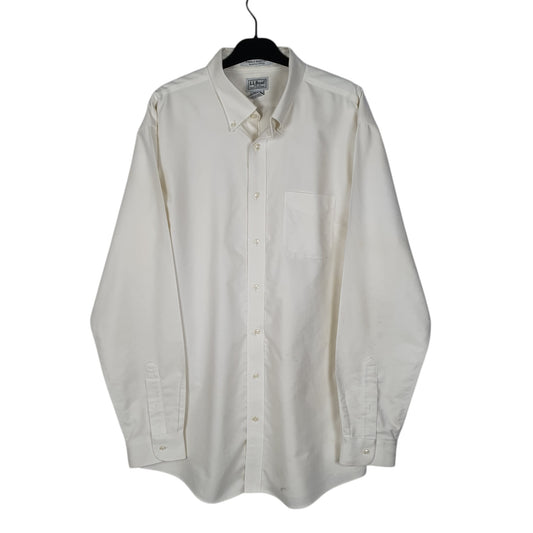 Mens White L.L.Bean Long Sleeve Shirt