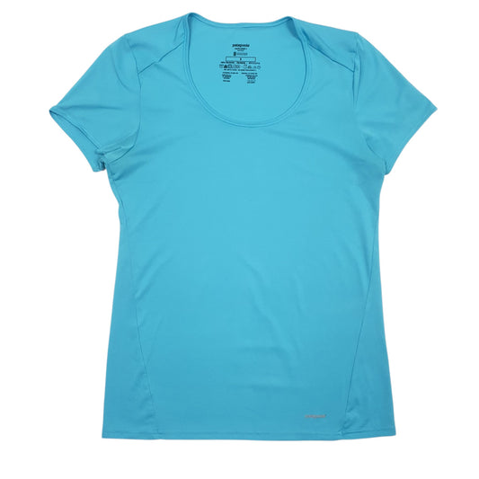 Womens Blue Patagonia Capilene Stretch Short Sleeve T Shirt