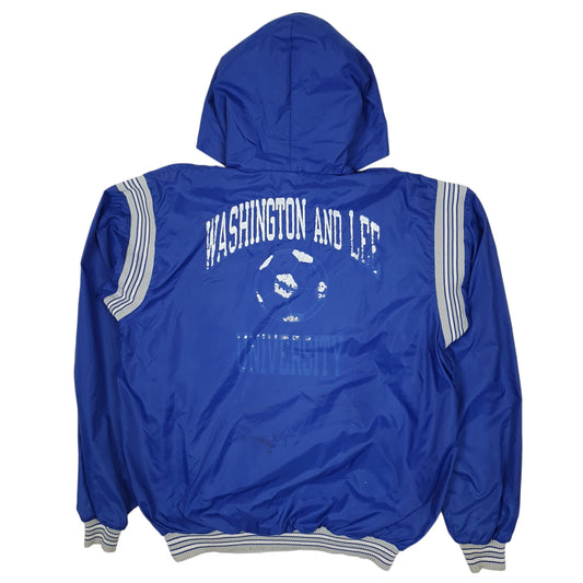 Mens Blue Champion Vintage 1980s Washington & Lee University Full Zip Coat