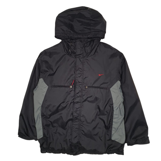 Mens Black Nike Vintage 2000s Reversible Crewneck Coat