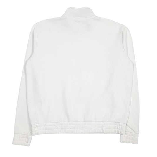 Mens White Fila Spellout Quarter Zip Jumper