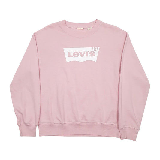 Womens Pink Levis Spellout Crewneck Jumper