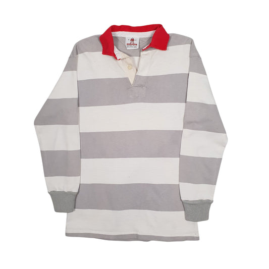 Mens Grey Barbarian Rugby Long Sleeve Polo Shirt