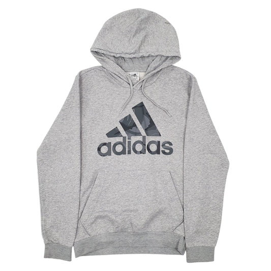 Mens Grey Adidas Spellout Hoodie Jumper