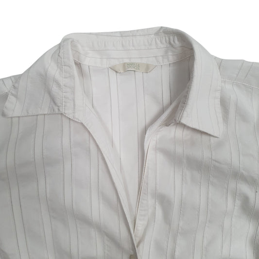 Womens White M&S Blouse Shirt