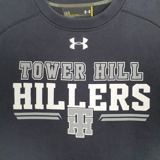 Mens Navy Underarmour One small hole on back Crewneck Jumper