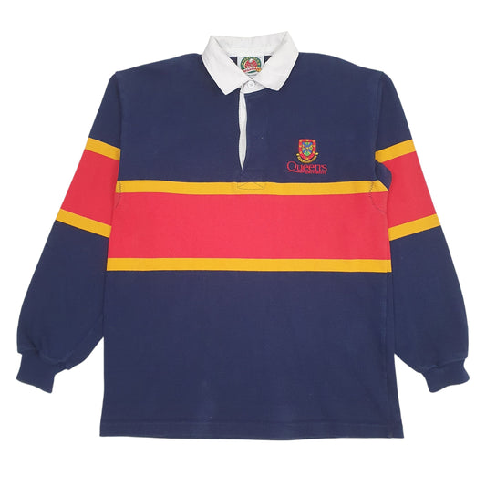 Mens Navy Barbarian Long Sleeve Polo Shirt