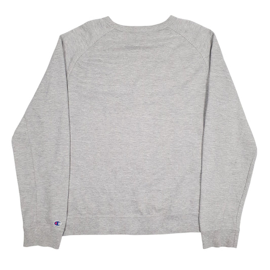 Mens Grey Champion Spellout Crewneck Jumper