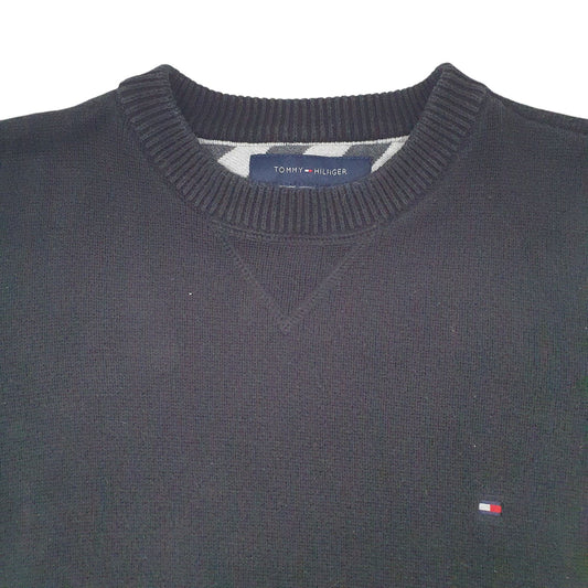 Mens Black Tommy Hilfiger Crewneck Jumper