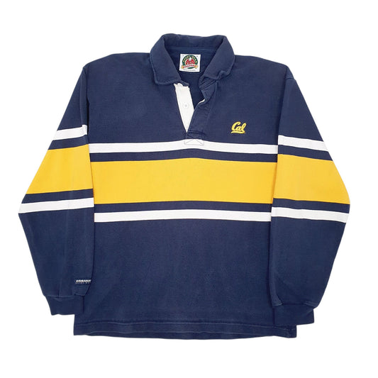 Mens Navy Barbarian Rugby Long Sleeve Polo Shirt