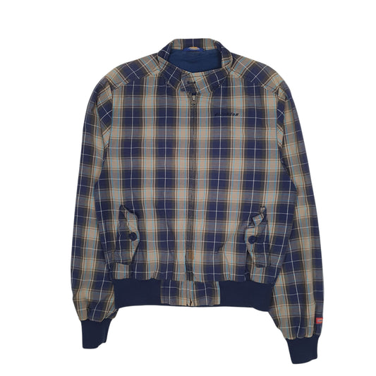 Mens Navy Dickies Check Harringtin Eisenhower Coat