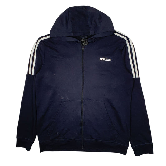 Mens Navy Adidas Hoodie Full Zip Jumper