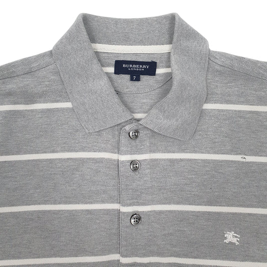 Mens Grey Burberry Polo Shirt