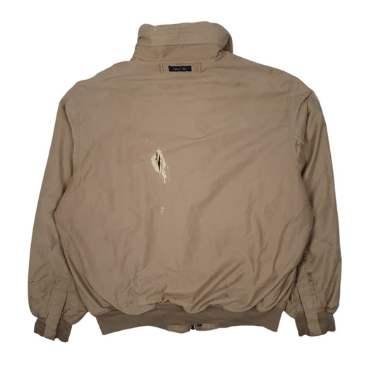 Mens Tan Nautica Windbreaker Bomber Coat
