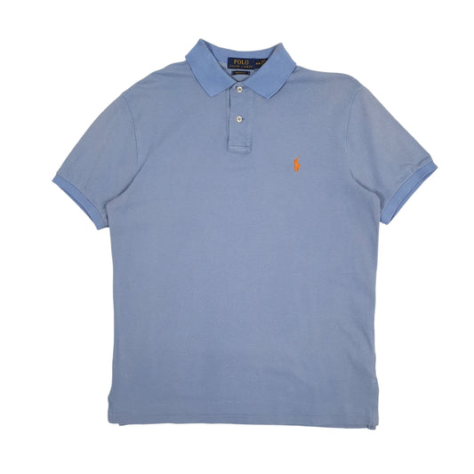 Mens Blue Polo Ralph Lauren Custom Fit Short Sleeve Polo Shirt