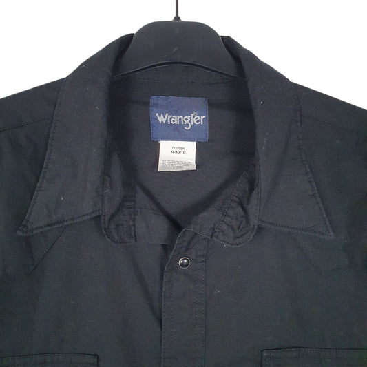 Mens Black Wrangler Pearl Snap Shirt