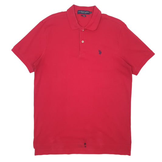 Mens Red US Polo Assn Short Sleeve Polo Shirt